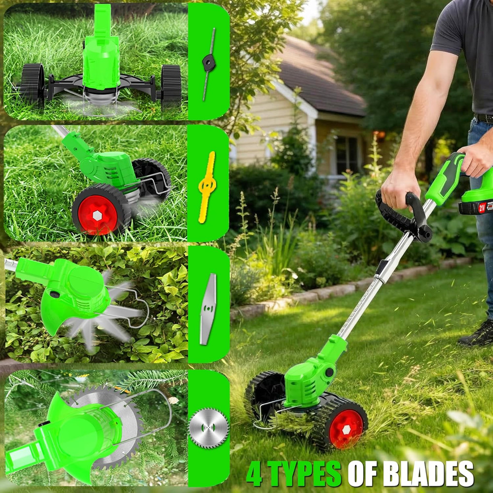 Cordless Weed Wacker Electric Eater Battery Powered Stringless Weed Trimmer 3-In