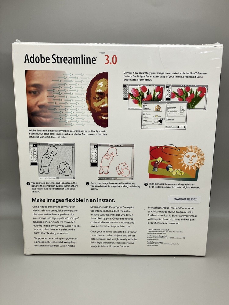 Adobe Streamline Version 3.0 SEALED IN BOX Vintage PC