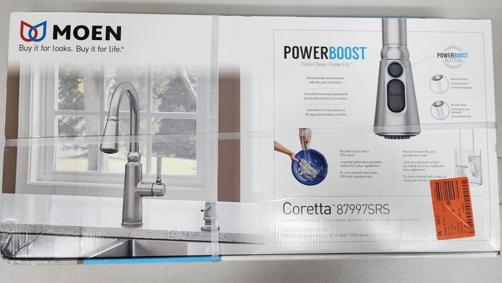 Moen 87997SRS Coretta Pull-Down Kitchen Faucet with Power Boost