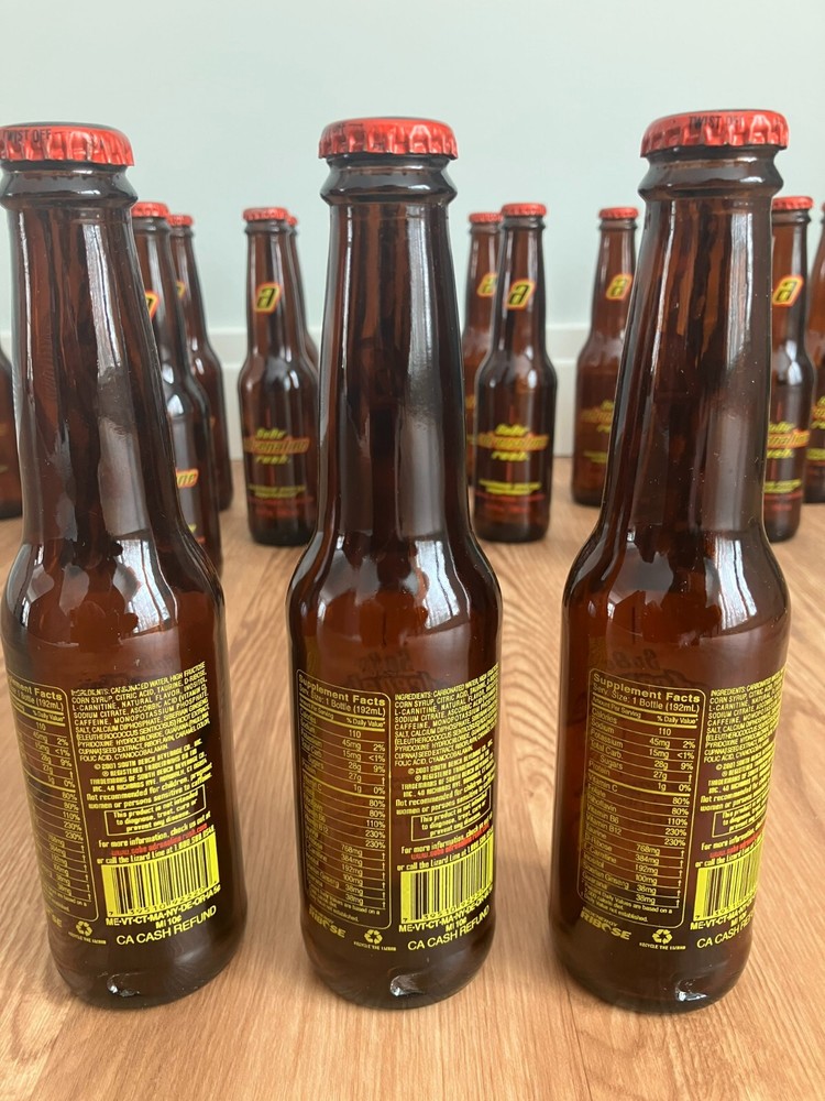 Original SoBe Adrenaline Rush Glass Bottles with Cap