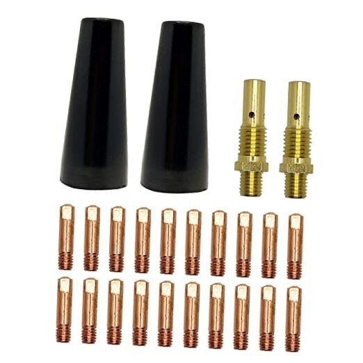 24 PCS Flux Core Gasless Nozzle Tips Kit, Compatible with .030" and .035" Tips