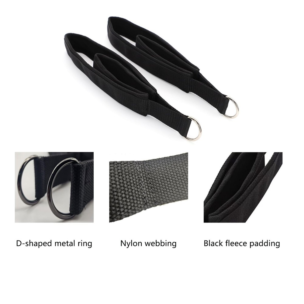 Pilates Double Loop Straps with Extra Padding, Adjustable D Ring Reformer Str...