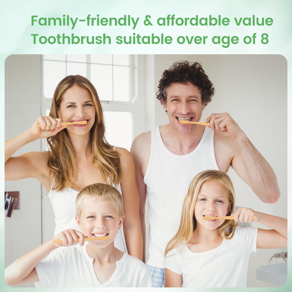 Daletu Bamboo Toothbrushes Soft Bristles 10 Pack, Biodegradable BPA