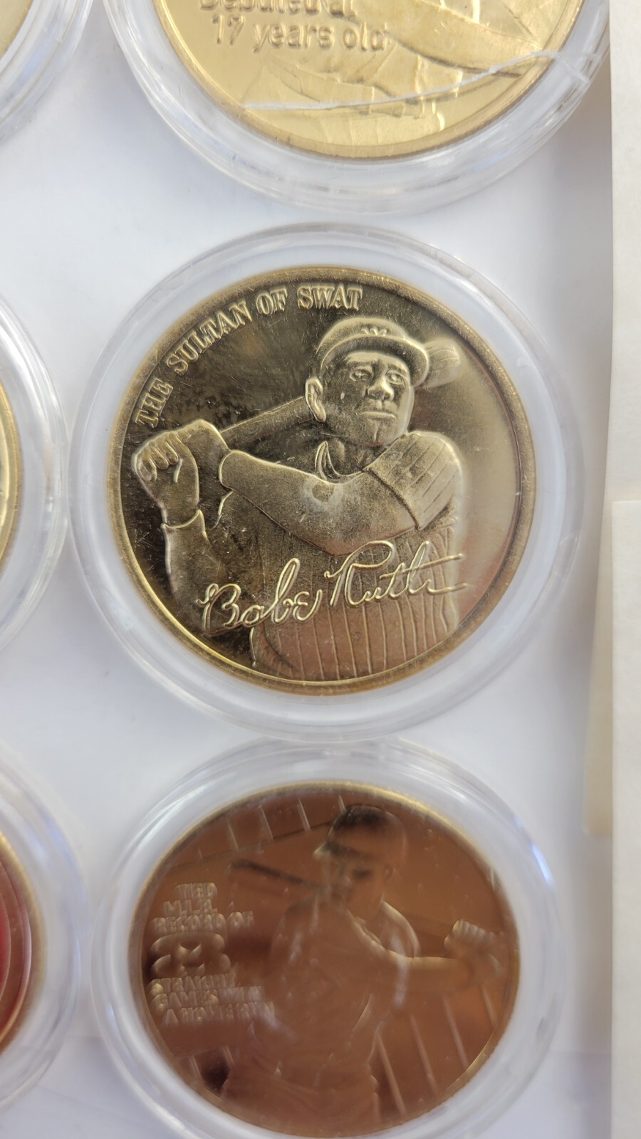 12pc.Shining Stars of Baseball Plated 24KT Gold: CyYoung, Bebe Ruth, Willie Mays