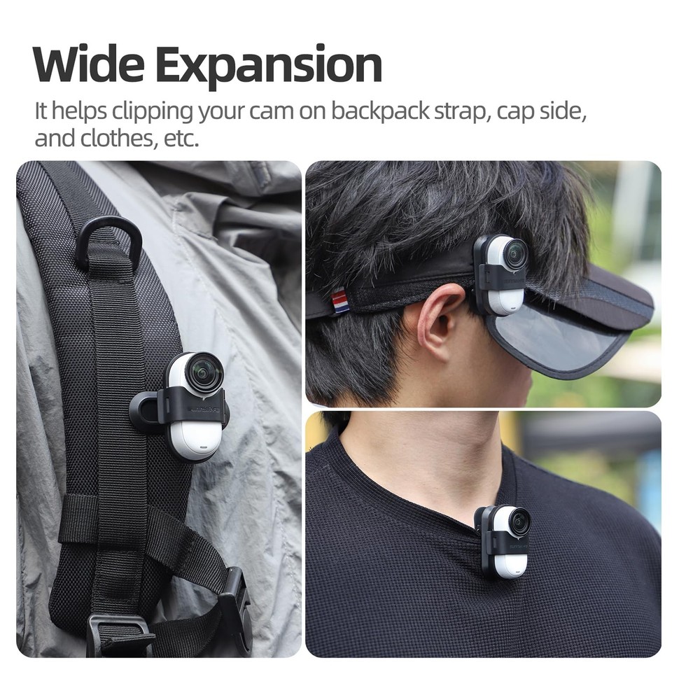 Camera Backpack Clip for Insta360 Go 3S 360 Rotation Quick Release Mount Hat