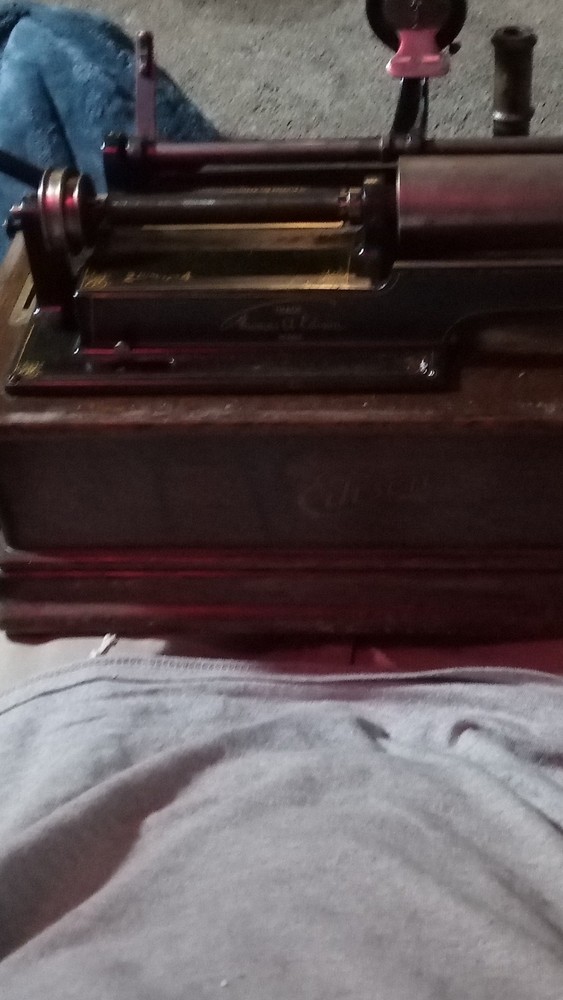 Edison Phonographs Antique Cylinder Phonograph Wood Base