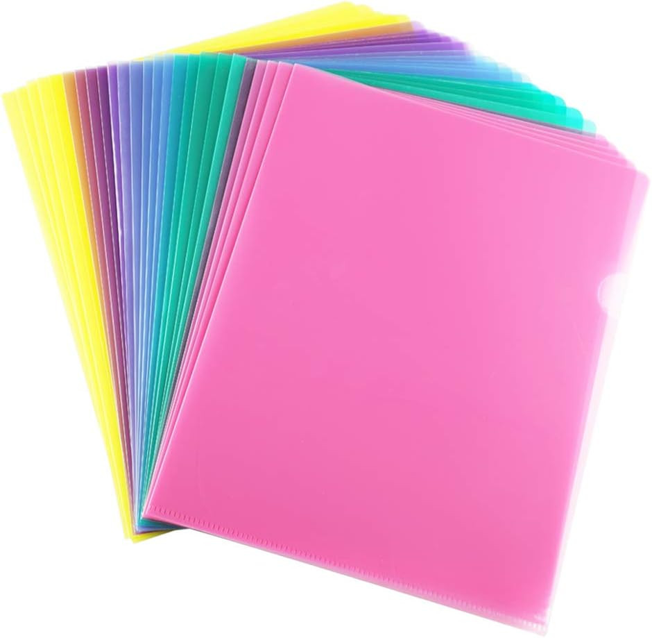 25 Pack Clear Document Folder Project Pockets, Clear Plastic Folders Letter Size
