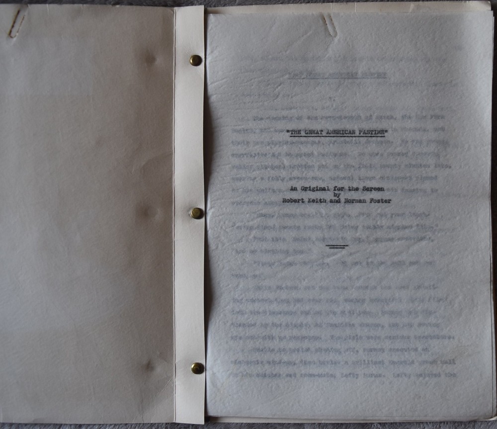 The Great American Pastime Original Screenplay Script