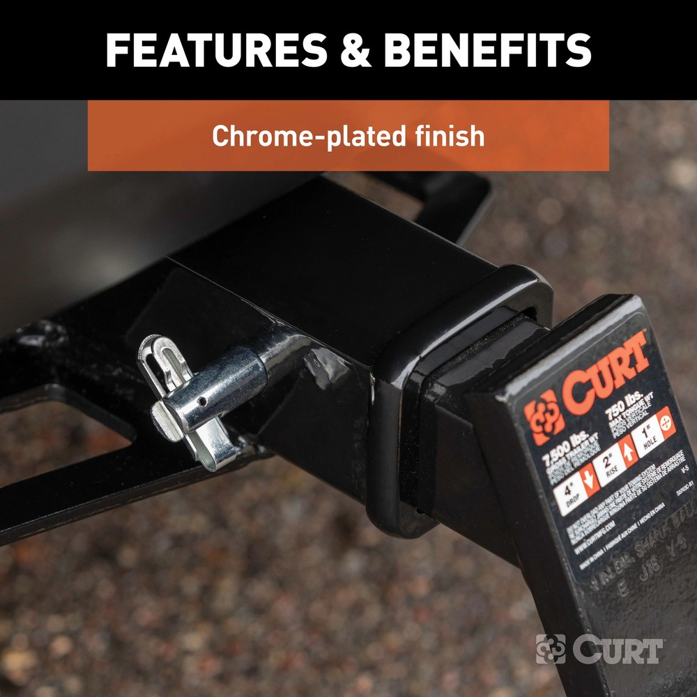 Curt 5/8" Swivel Hitch Pin (2" Receiver, Chrome, Packaged)