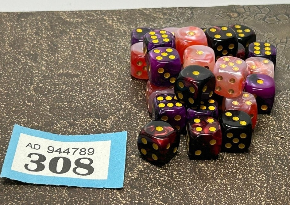 Ready To Roll Dice Pack 30x D6 Marble Effect Dice New