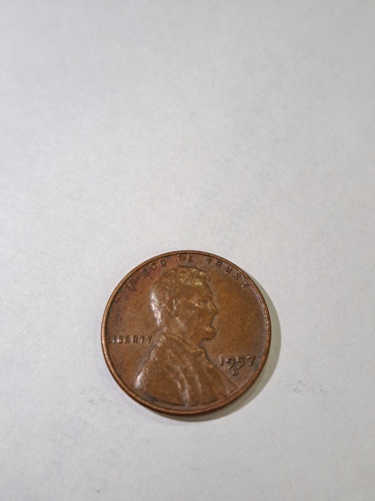 1957 d lincoln cent wheat penny