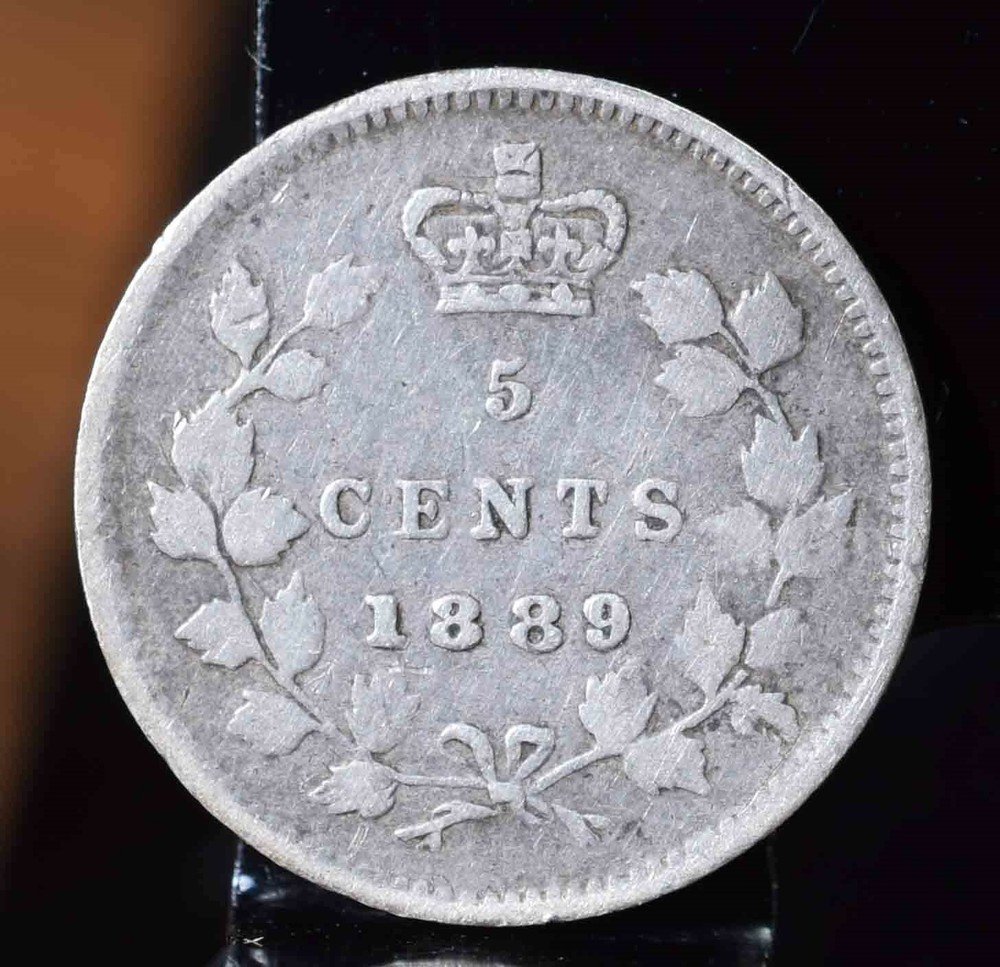 1889 Canada Silver 5 Cents - VF KM#2 $90