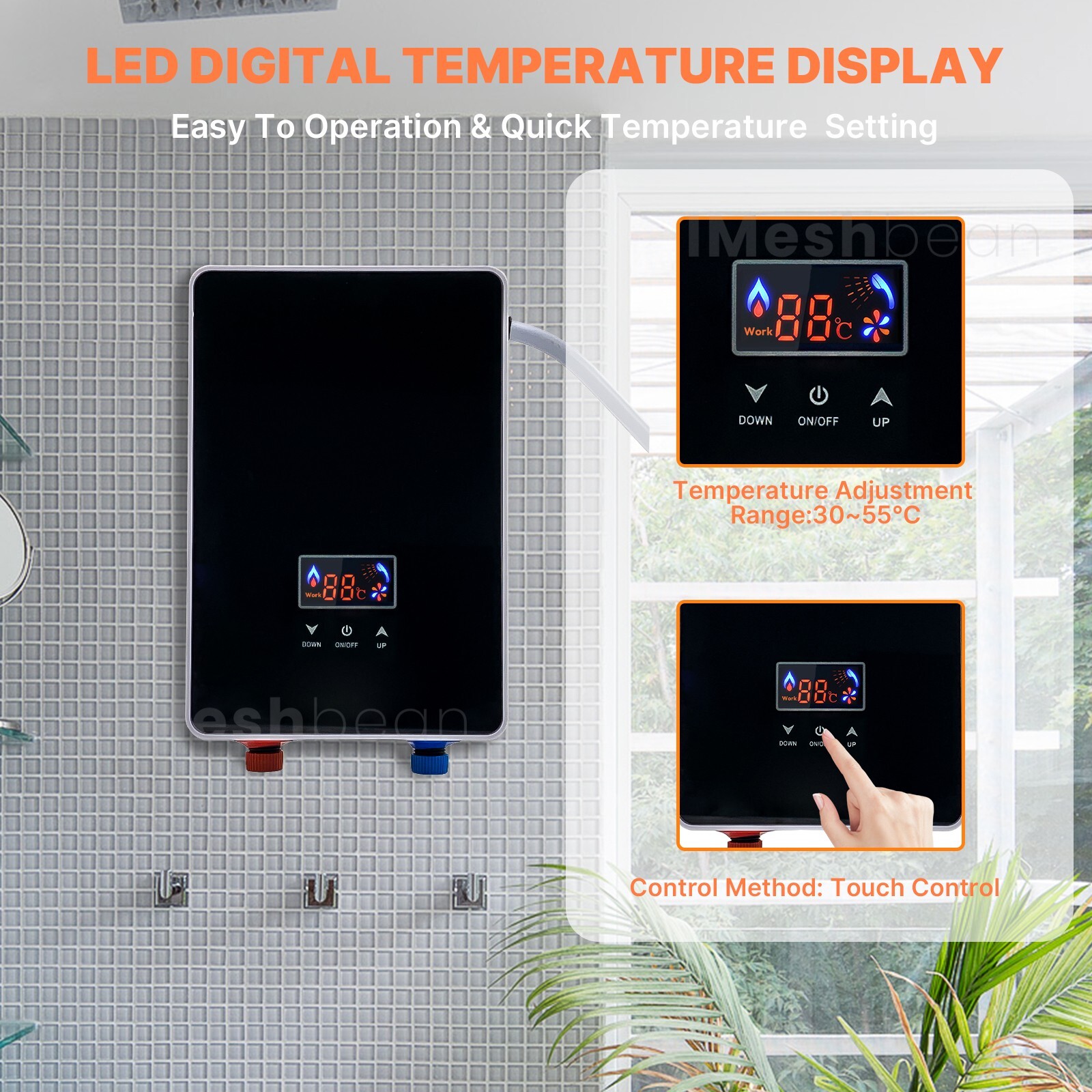 6500W Tankless Electric Hot Water Heater Instant Boiler On Demand Whole House