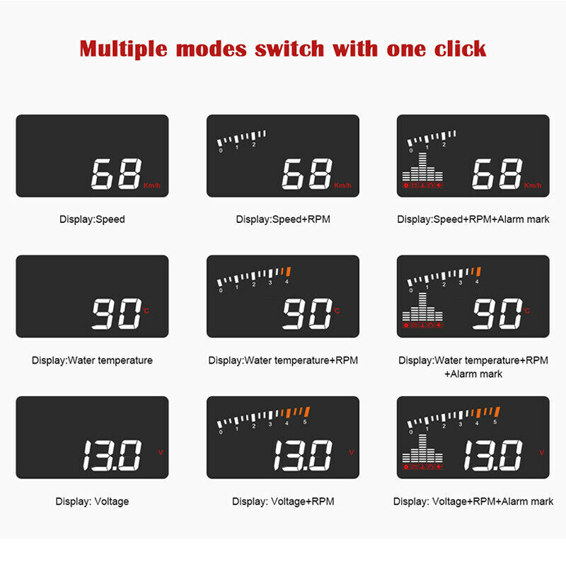 Car OBD2 HUD Head Up Display MPH OverSpeed Warning Nano Technology Projector X5