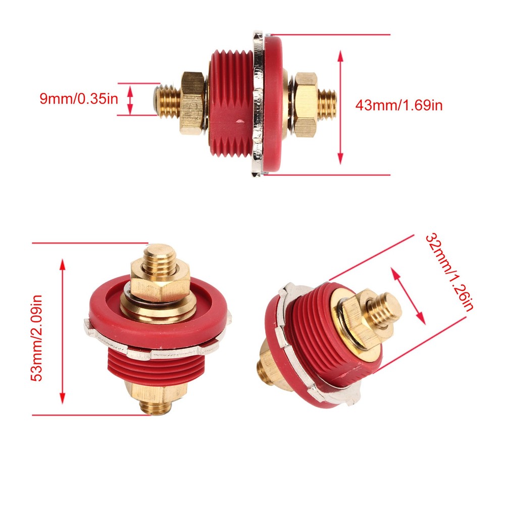 Thru Panel Battery Connector 250A Chemical Resistant Stable Performance 3/8 OYUG