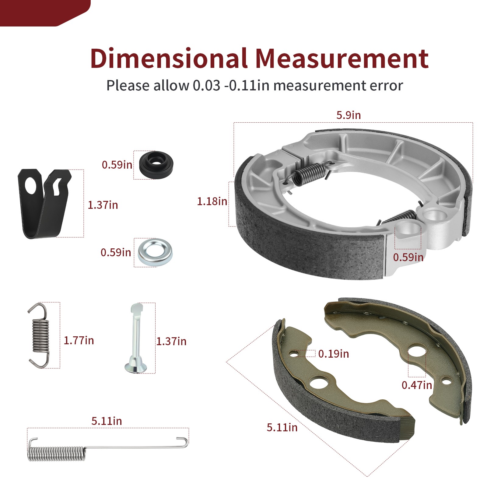 Front & Rear Brake Shoes Kit 2000 - 2006 for Honda Rancher 350 TRX350FE/FM/TE/TM