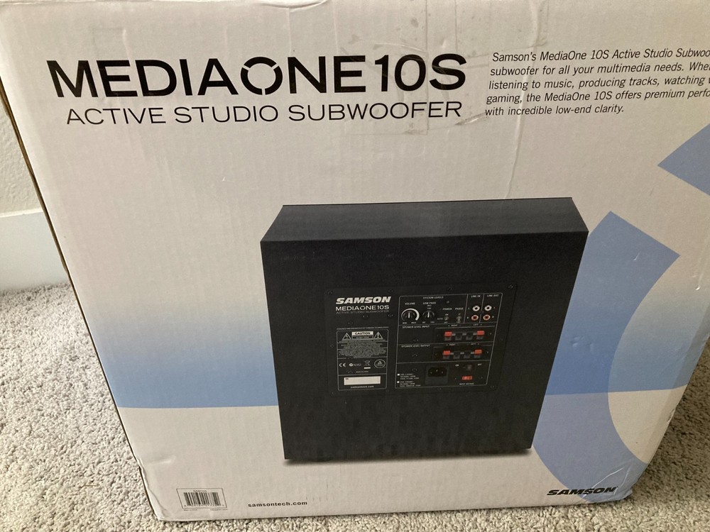 Samson MediaOne 10S 10" 100 Watt Powered Studio Subwoofer Variable Crossover Sub