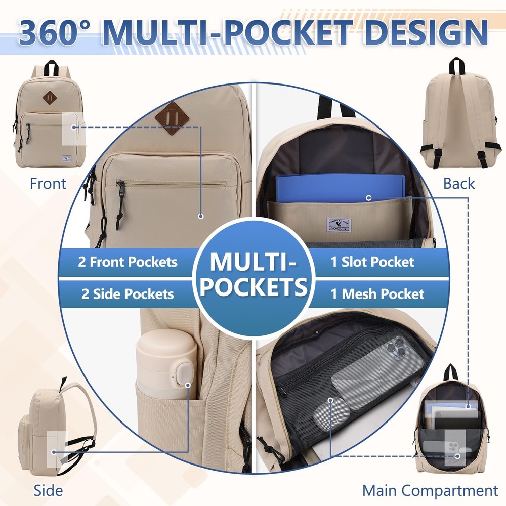 School Backpack for Men WomenLightweight Classic Basic Bookbag Simple Kids Bl...