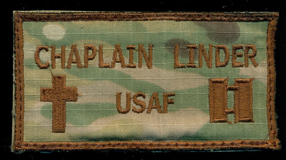 USAF Chaplain Linder Capt Camo Nametag Patch KP-12