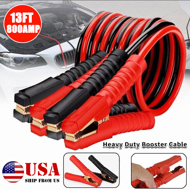 Heavy Duty Industrial Jumper Booster Cables 800 Amp 2 Gauge 13 Feet Super Duty