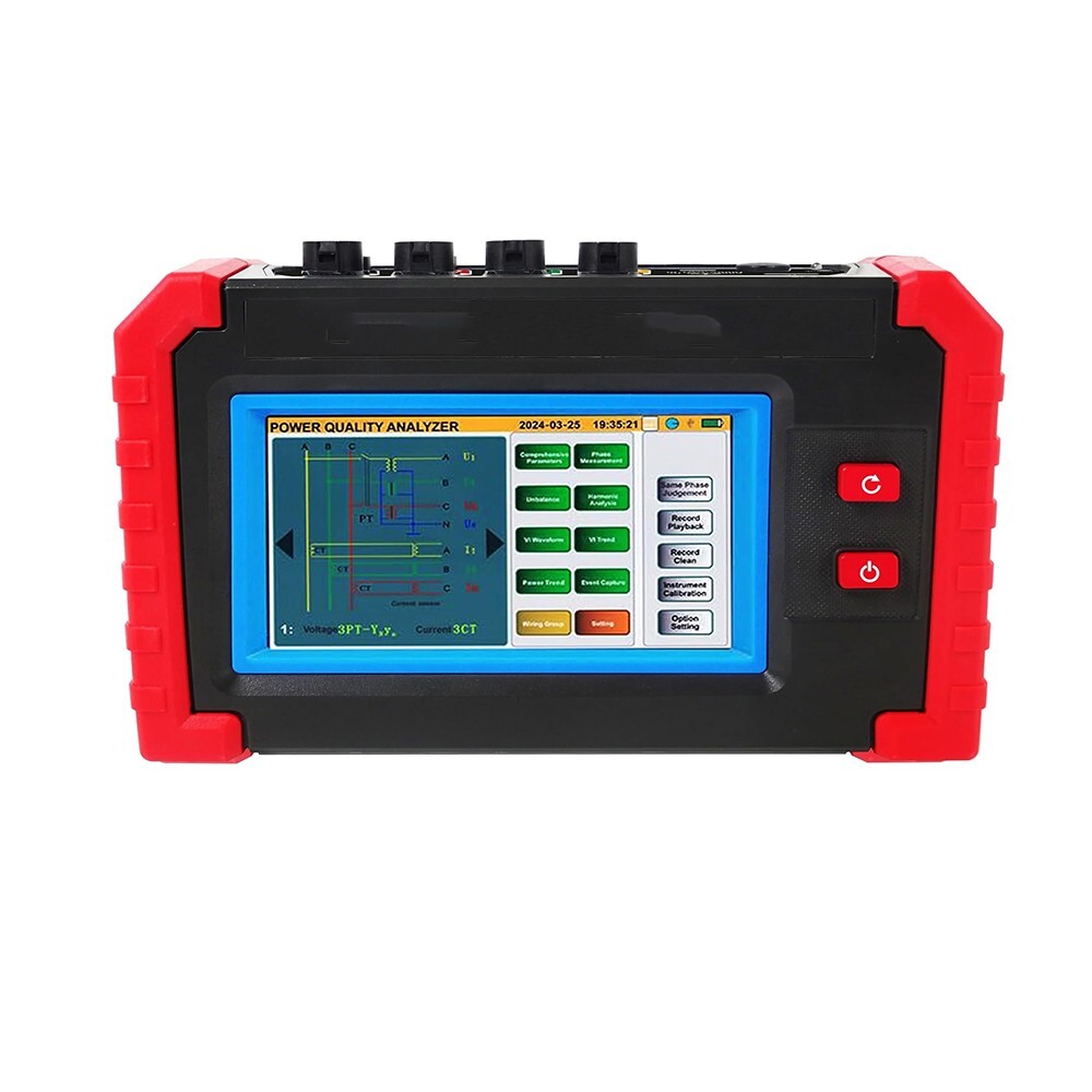 3 Phase Power Quality Analyzer Meter with Current Clamp 100A Touch Screen