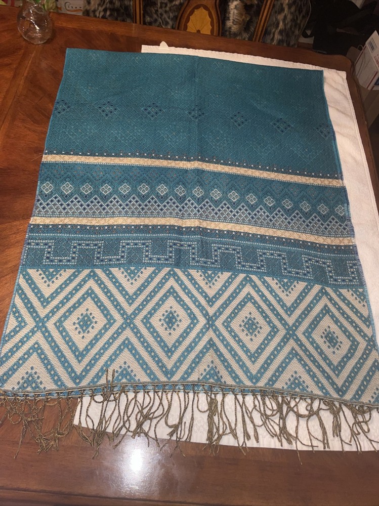 68” X 27” Blue Gold Table Runner