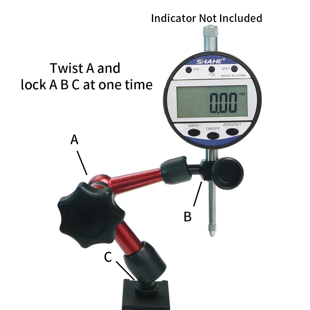 Magnetic Base Stand Adjustable Dial Indicator Holder 30KG Force Measuring