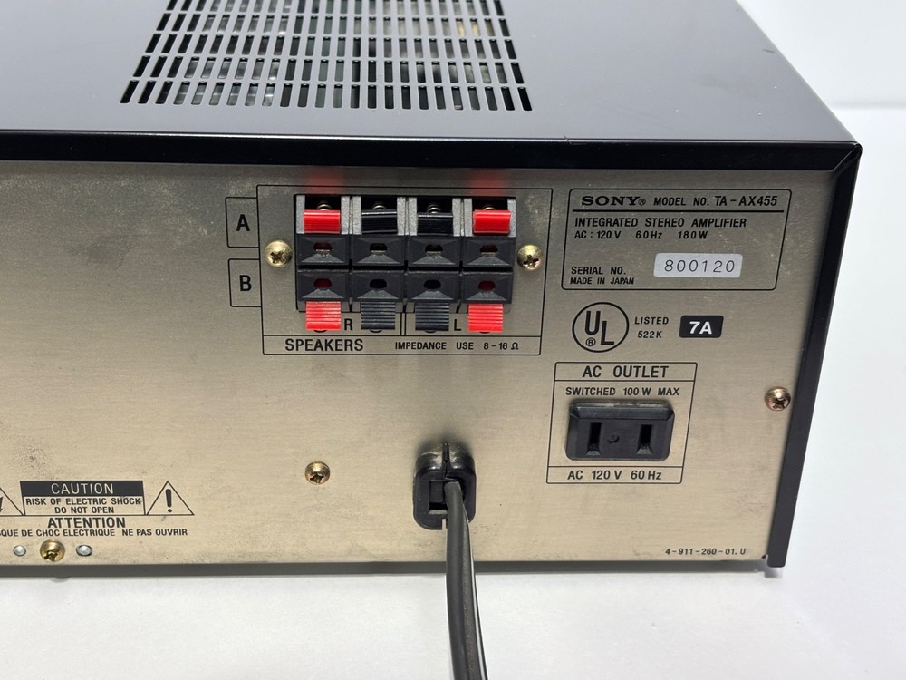 Sony TA-AX455 Integrated Stereo Amplifier – Tested & Working