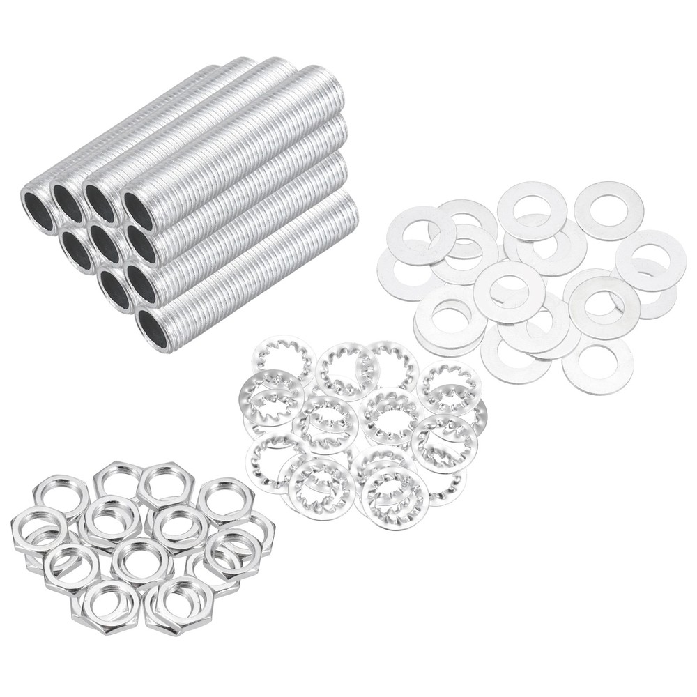 70Pcs 0.8" Lamp Pipe Kit with Nuts Washers 1/8IP Thread Fasteners Assortment