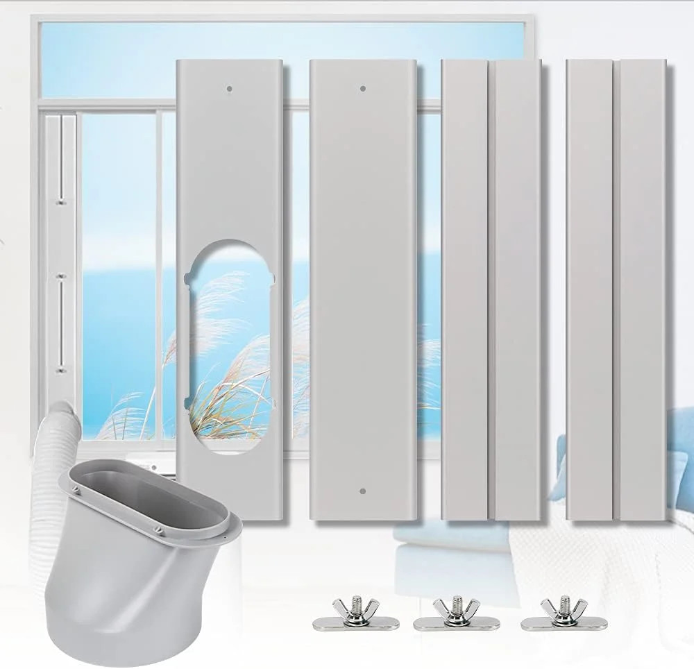 Portable Air conditioner Window Kit, Adjustable Vertical/Horizontal Sliding Wind