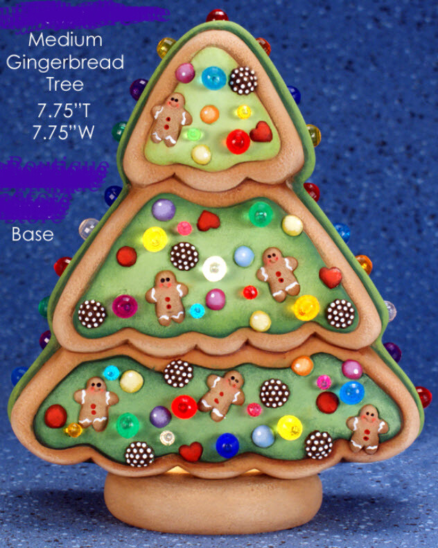 Ceramic Bisque Ready to Paint~~ Gingerbread Tree and Base~~ electric included