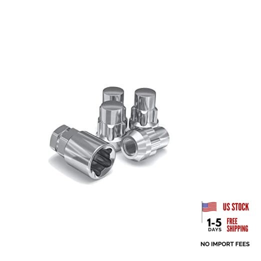 40700S Chrome M12 x 1.50 Thread Size Acorn Socket Type Wheel Lock, (Random