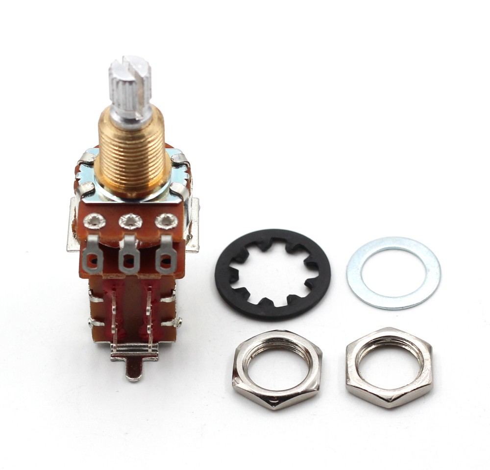BOURNS 500K PUSH/PULL SHORT SPLIT SHAFT AUDIO TAPER POT / POTENTIOMETER