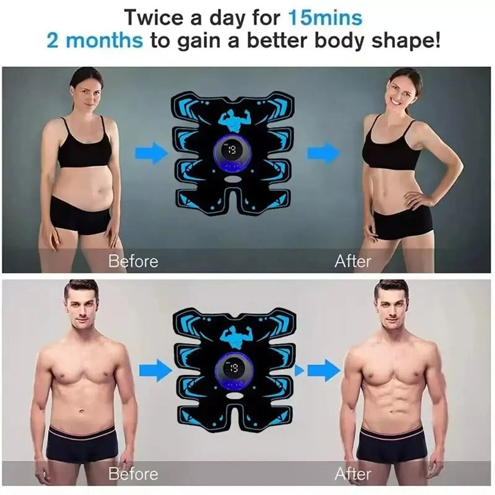 Abdominal Exercise Electric Muscle Stimulator Belt ABS Trainer Training 8 Modes