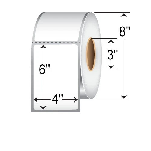 Thermal transfer white polyester labels 4x6 1000 Labels per roll