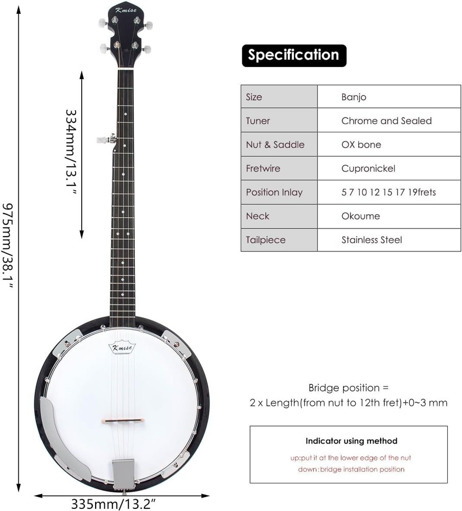 Professional 5 String Resonator Banjo with Sapele Back & Complete Starter Kit
