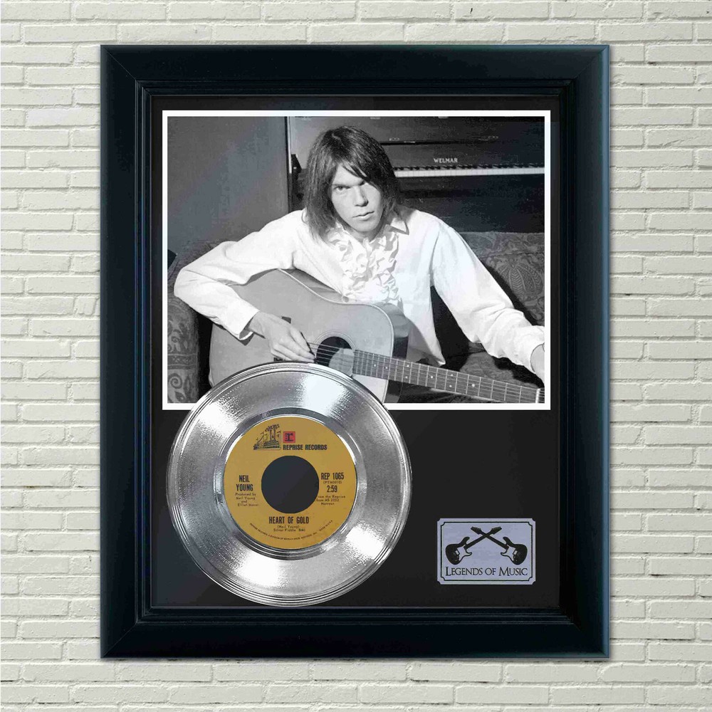 Neil Young "Heart Of Gold" Silver Framed Record Display