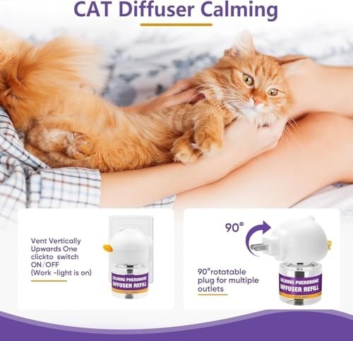 Calming Pheromone Diffuser Kit for Cats - Stress Relief, Reduces Fighting & Scra