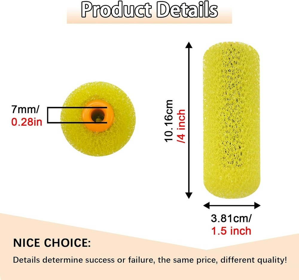Paint Roller Kit 12 Pcs Textured Covers with 2 Frames 4 Inch Foam Set