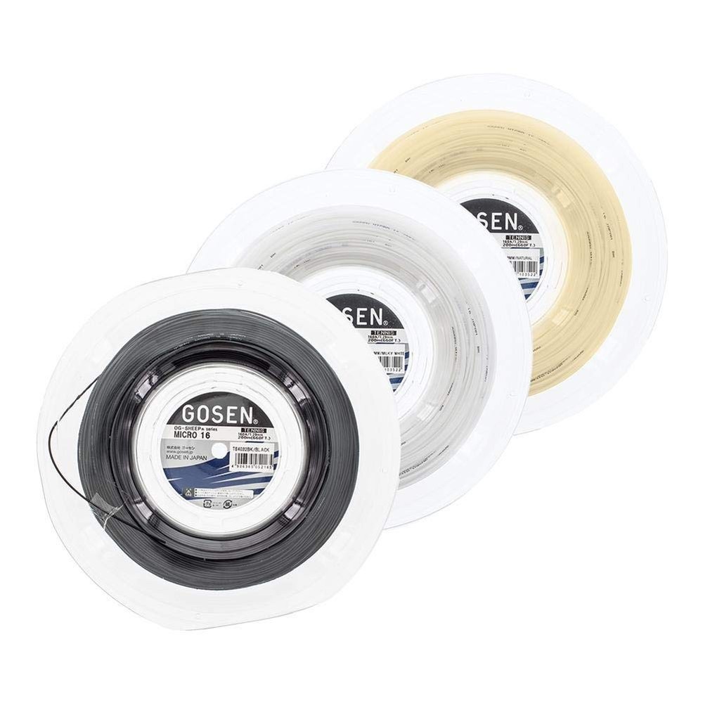 GOSEN Tennis Gut String MICRO 16, 200m Roll, TS4032