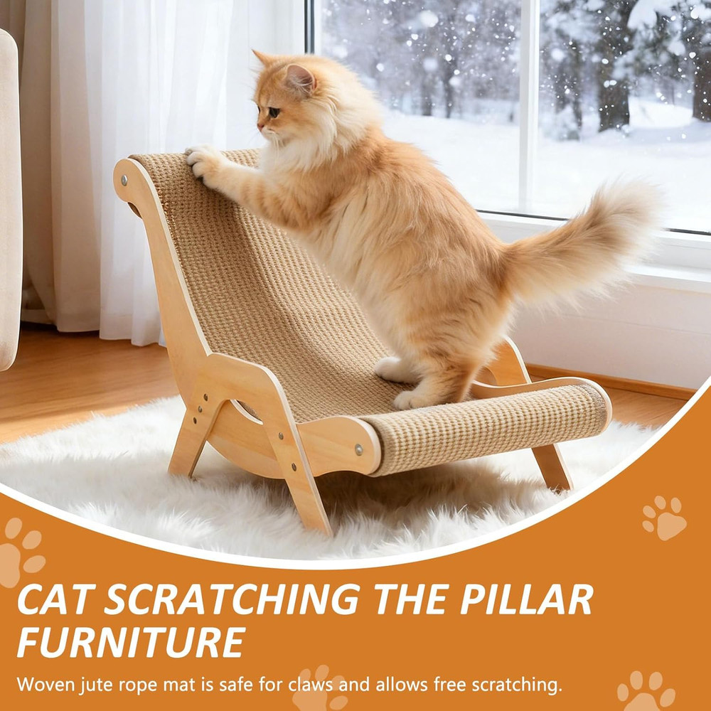 Extra Large Cat Scratching Lounge - Multi-Layer Solid Wood & Sisal, XXL Cat Scra