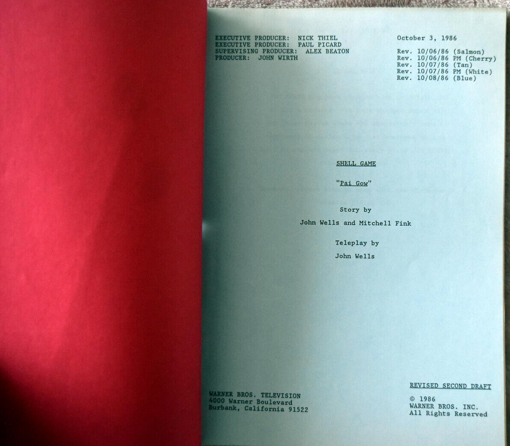 6 Original Shell Game Screenplays, Scripts Including Pai Gow, Dead Wrong....