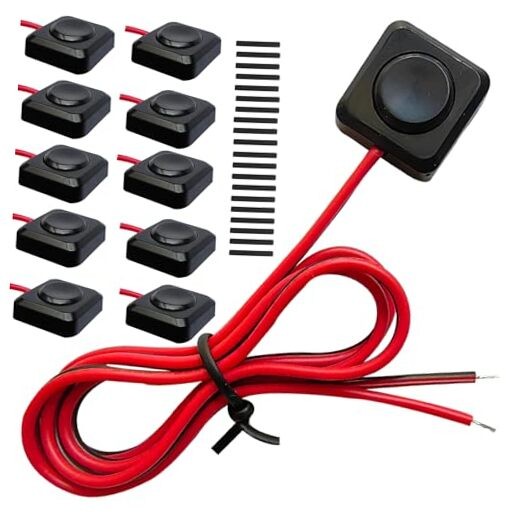 10PCS Momentary Push Button Switch 12v with 13.5 (10-PACK) Momentary Switch