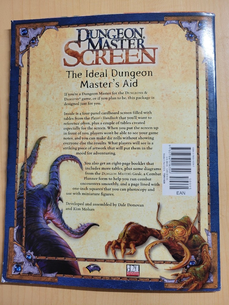 Dungeon Master's Screen (Dungeons & Dragons, 3rd Edition: D20 System)