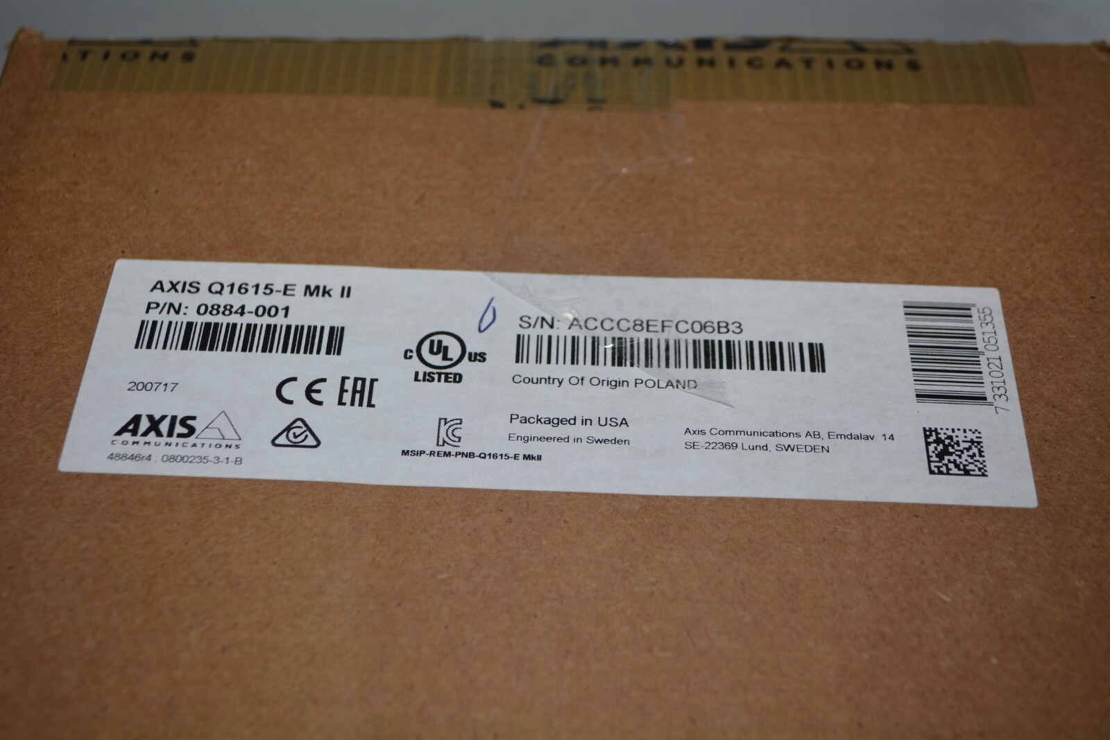 ^ Axis Communications Q1615-E Mk II 1080 Day Night Indoor/Outdoor Network Camera