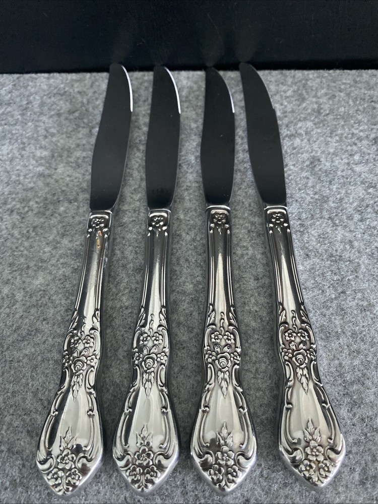 4 Oneida Distinction KENNETT SQUARE Stainless HH Dinner Knives Flatware