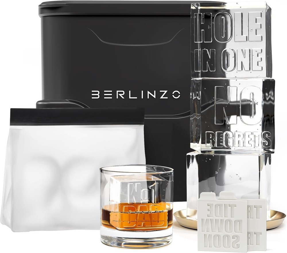 Berlinzo Premium Clear Ice Cube Maker with Conversat Ice Prints – 2