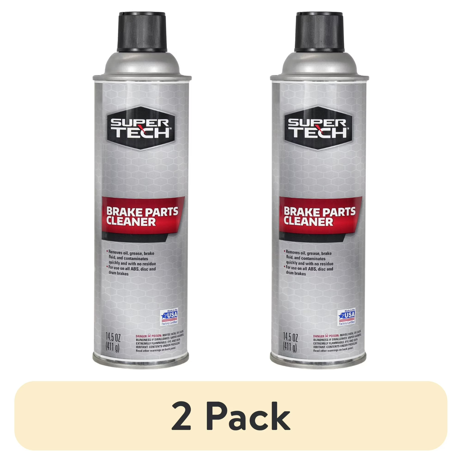 (2 Pack) Super Tech Brake Parts Cleaner, Fast-Drying Spray, 14.5 oz