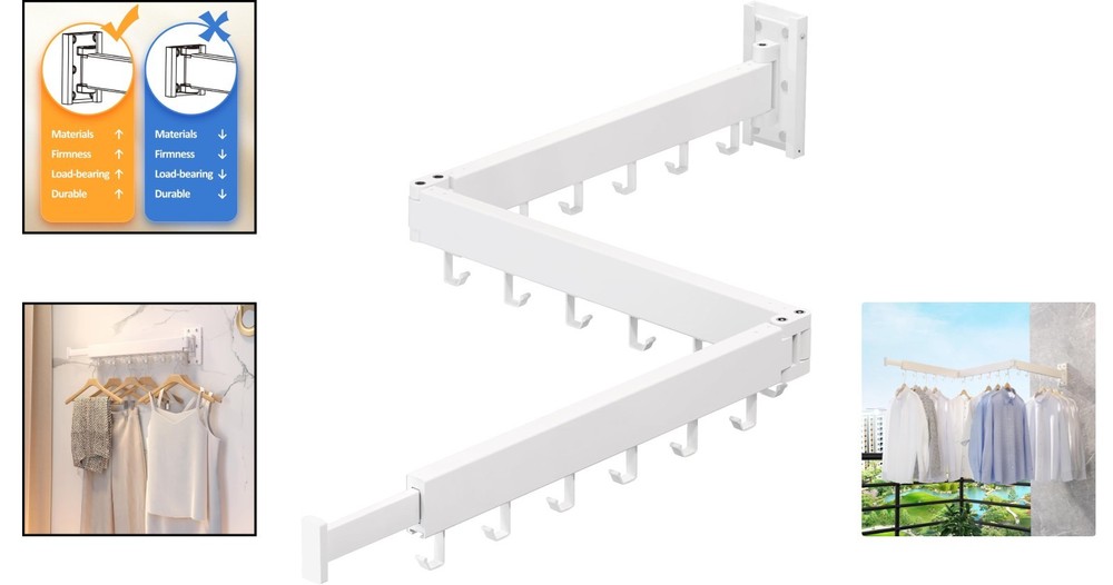 Tri-Fold Retractable Laundry Drying Rack - 220 lbs Capacity & Rust-Resistant