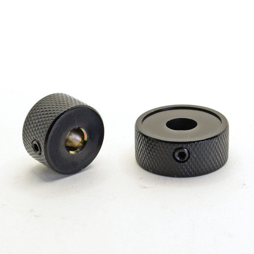 Dualee Large Black Stacked Dual Control Knob Concentric Set with set screw